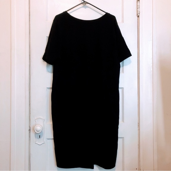 NWOT Terra & Sky Solid Black Casual T-Shirt Dress w/High-Low Hem & Side Slits XL - Picture 5 of 8